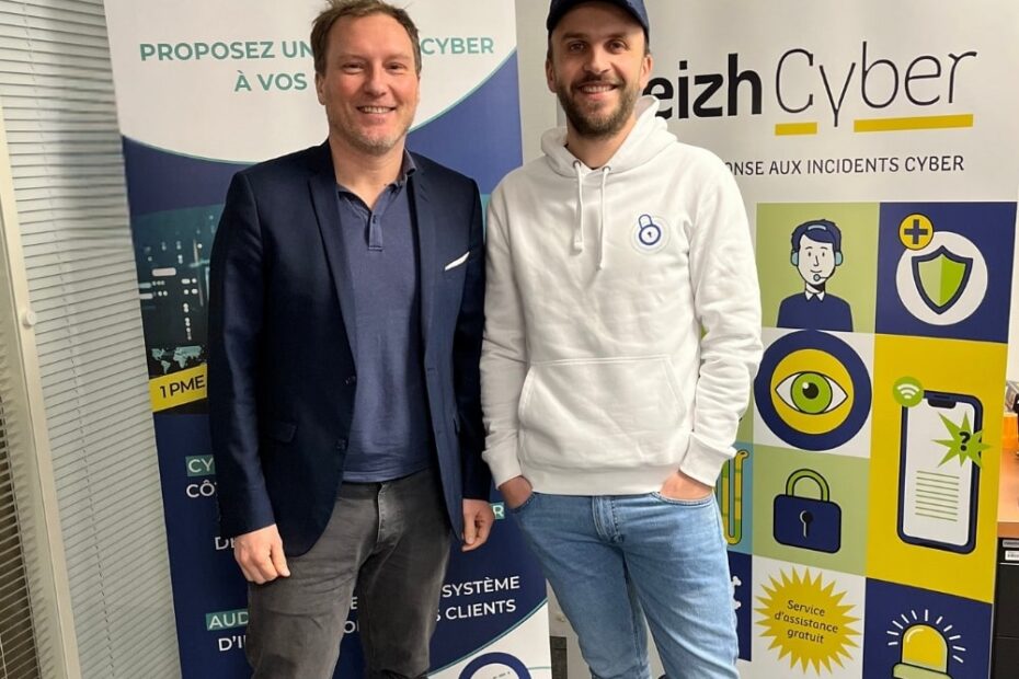 Photo de Guillaume Chéreau, directeur de Breizh Cyber (à gauche), et Léo Richer, CEO de Sekost (à droite)
